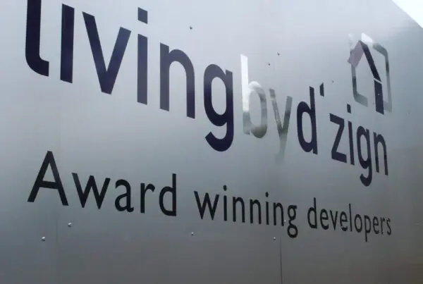 brushed silver aluminium hoarding signage