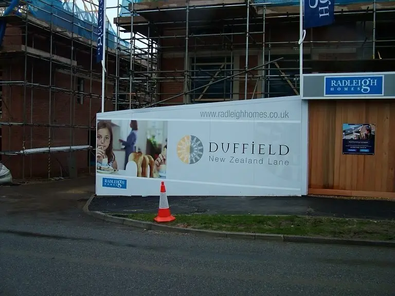 Professional, stylish site hoarding 🪧 #hoardingboards #printedhoardingboards...